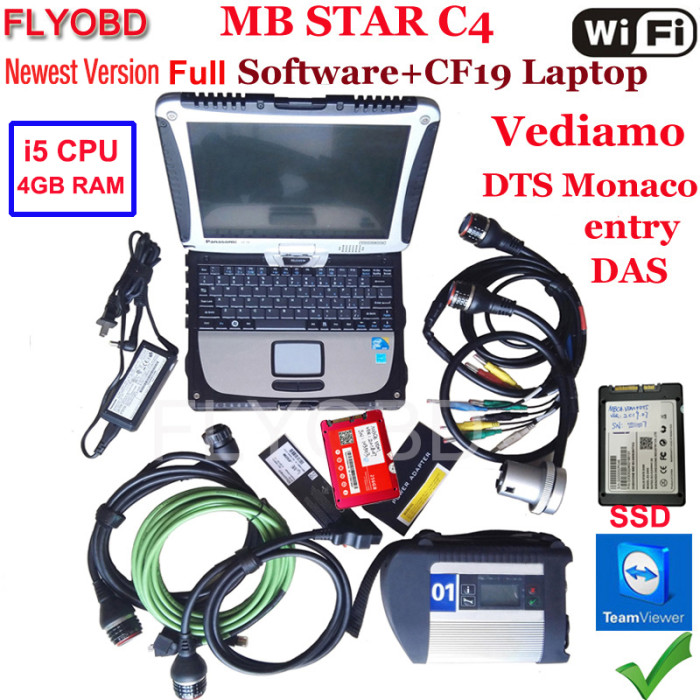 S++ MB Star C4 with Software 2022-3V SSD Laptop CF19 Support xentry update online work for 12V and 24V