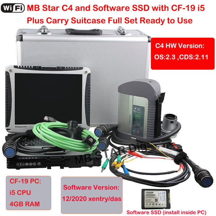 S++ MB Star C4 with Software 2022-3V SSD Laptop CF19 Support xentry update online work for 12V and 24V