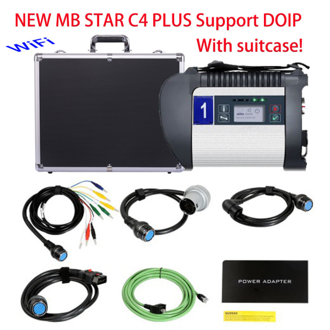 Real DOIP MB Star C4 PLUS MB SD CONNECT DOIP Diagnosis Tool for Car and Truck with WiFi function 2019.12V software free Suitcase