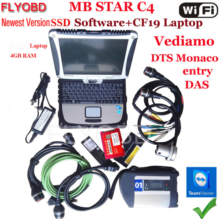 S++ MB Star C4 with Software 2022-3V SSD Laptop CF19 Support xentry update online work for 12V and 24V