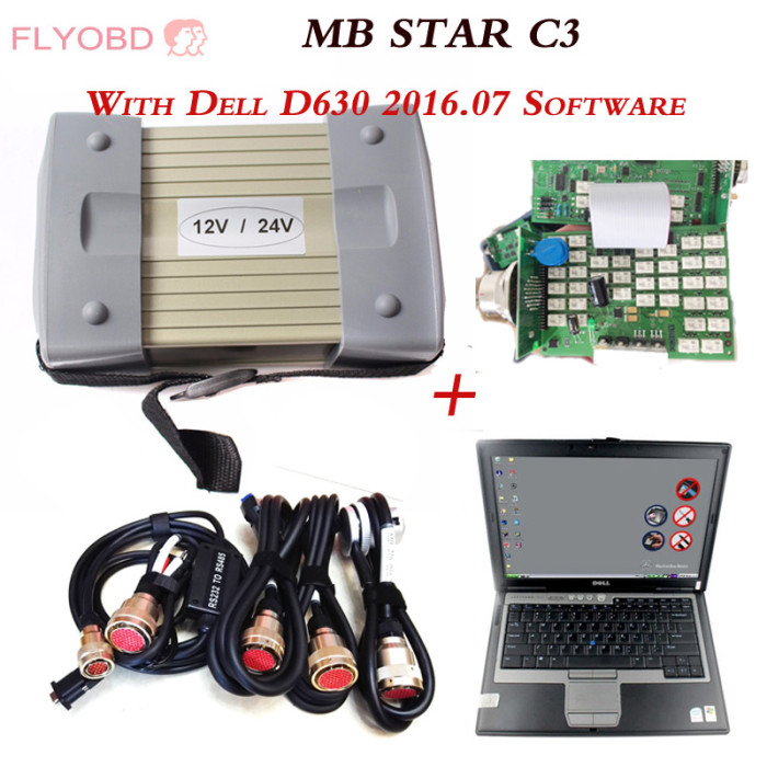 Best Quality MB STAR C3 Diagnostic Tool with Software HDD MB C3 Pro Diagnosis Multiplexer with D630 Diagnostic Laptop full kit
