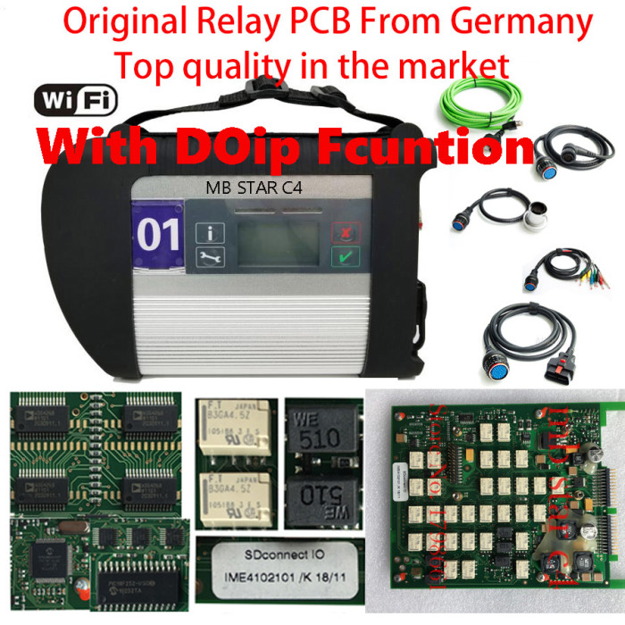 DOIP MB Star C4 Plus with Original Relay PCB ADG426B &AM79C874VI MB Star C4 SD Connect with WIFI work with Car and Truck