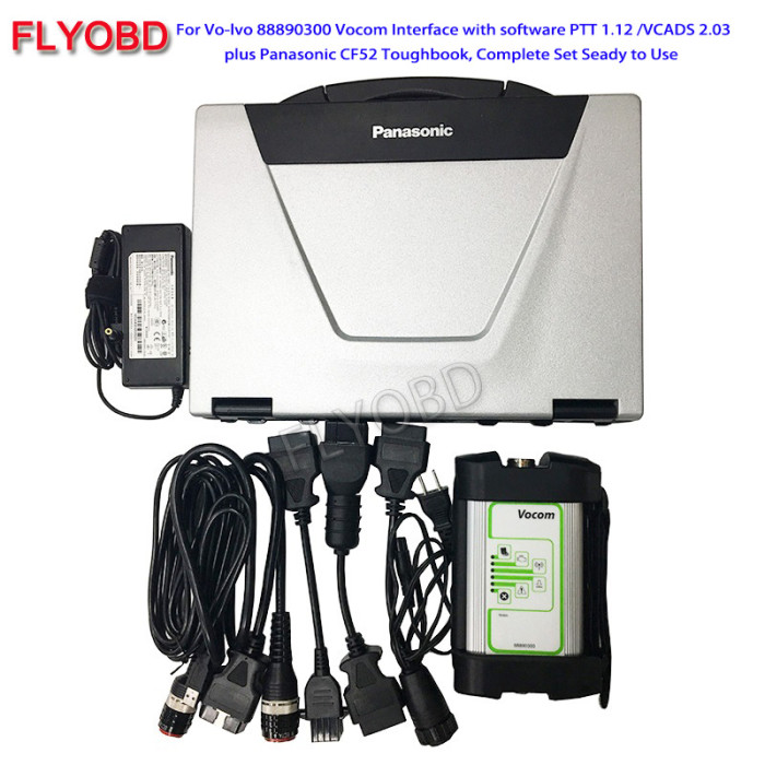 2022 Truck Diagnostic Tool Vocom 88890300 Interface V2.8 Truck OBD Scanner For Reno /UD/Mack/wolwo with CF-52 toughbook