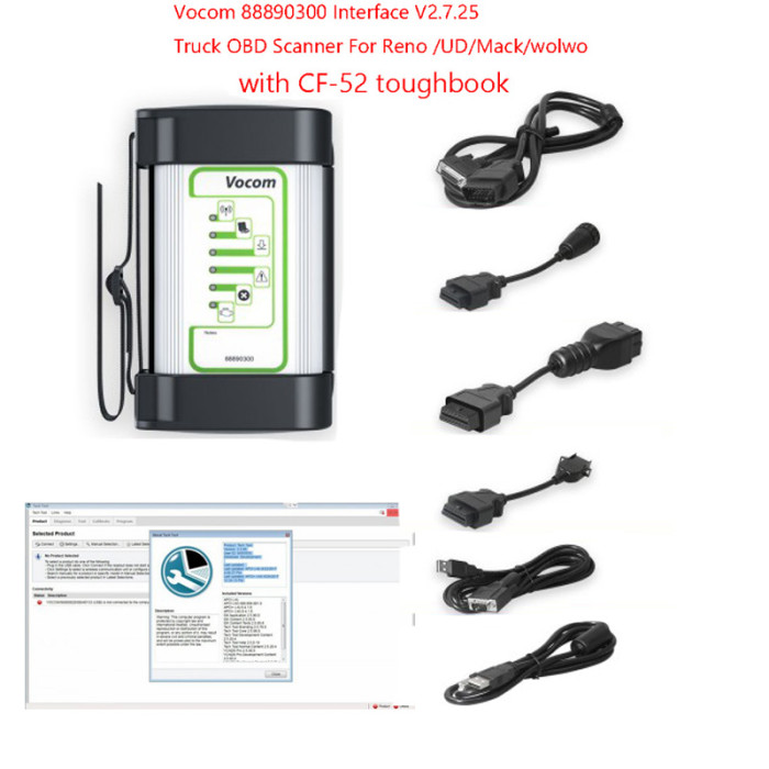 Vol Vocom Truck Diagnostic Tool Vocom 88890300 Interface V2.8 Truck OBD Scanner for Reno /UD/Mack/wolwo