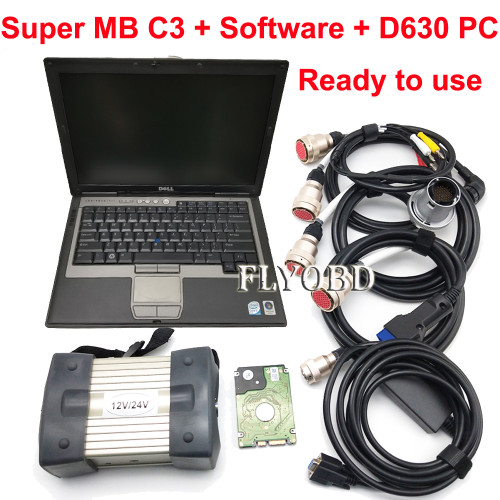 Best Quality MB STAR C3 Diagnostic Tool with Software HDD MB C3 Pro Diagnosis Multiplexer with D630 Diagnostic Laptop full kit