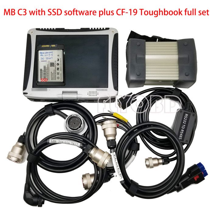 TOP Quality MB STAR C3 Pro Multiplexer OBD Auto diagnostic-Tool STAR C3 pro for Car&Truck with Software HDD Plus Laptop CF-19