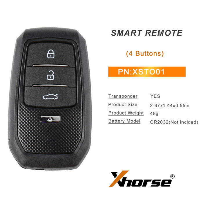 [New Arrival] Xhorse XSTO01EN TOY.T for Toyota XM38 Smart Key with Shell Support 4D 8A 4A