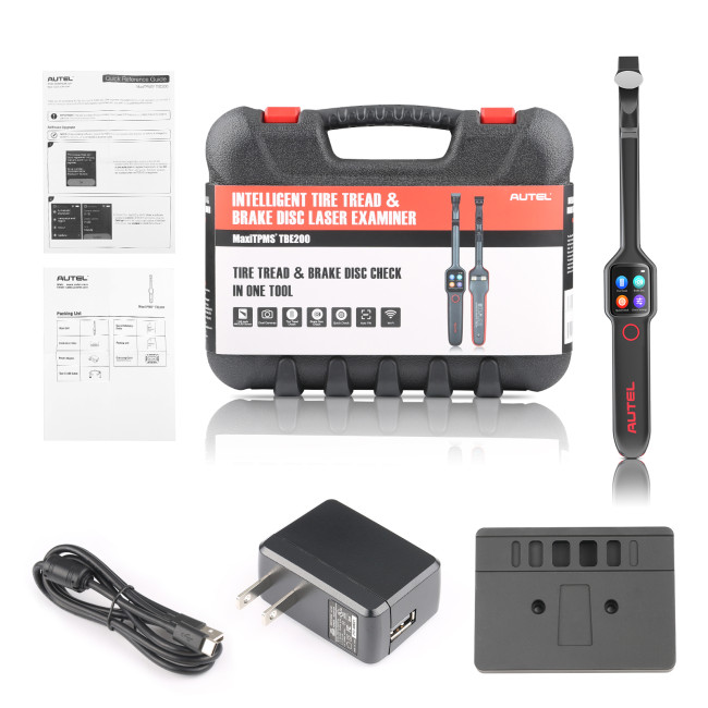 2022 Newest Autel MaxiTPMS TBE200 Tire Brake Examiner Laser Tire Tread Depth Brake Disc Wear 2-in-1 Tester Work with ITS600