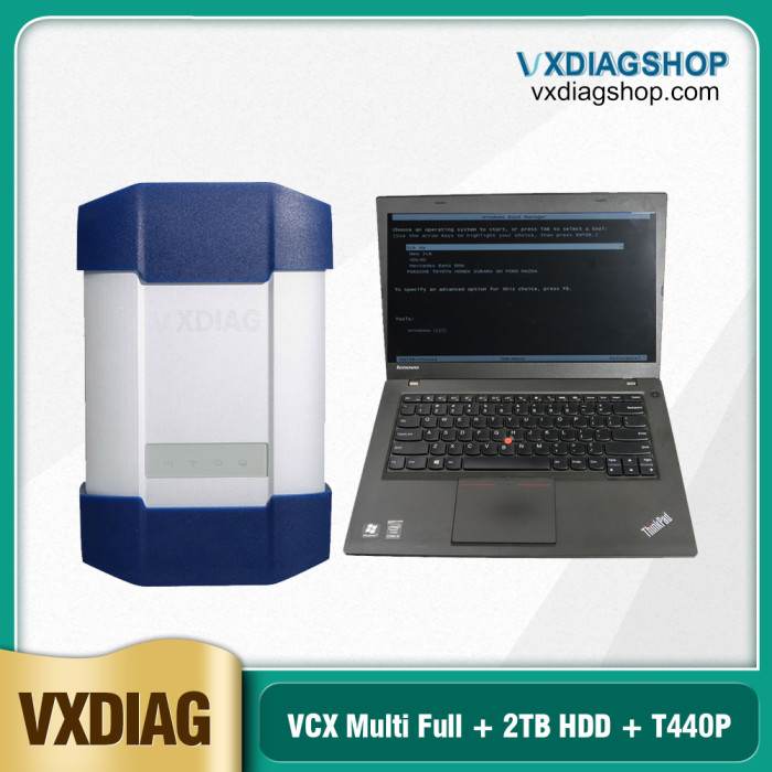 [8th Anni Sale] VXDIAG Multi Tool for Full Brands incl JLR HONDA GM VW FORD MAZDA TOYOTA Subaru VOLVO BMW BENZ with 2TB HDD T440 Laptop