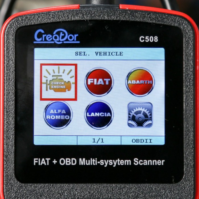 [On Sale US Ship] Creator C508 OBDII/EOBD Multi-System Scanner for FIAT/Alfa/Abrath/Lancia Airbag/ABS Scan Tool