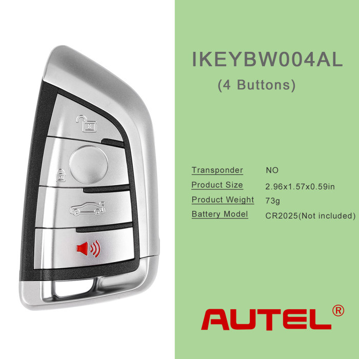 [In Stock] AUTEL IKEYBW004AL BMW 4 Buttons Smart Universal Key Compaitble with BMW 5pcs/lot