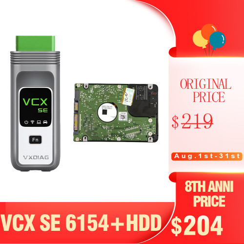 [8th Anni Sale] VXDIAG VCX SE 6154 OBD2 Diagnostic Tool for VW Audi Skoda with 500G V9.10 Software HDD and Engineering V14.0.0 Supports WIFI