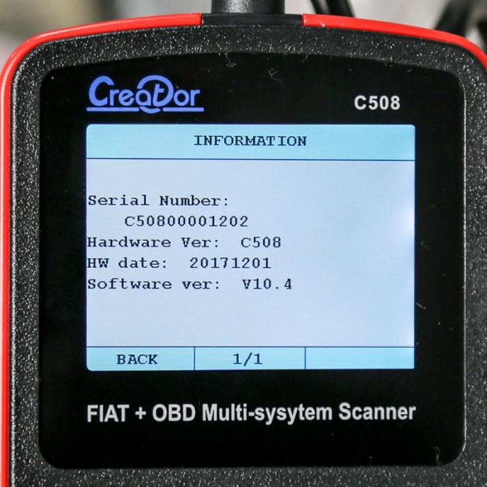 [On Sale US Ship] Creator C508 OBDII/EOBD Multi-System Scanner for FIAT/Alfa/Abrath/Lancia Airbag/ABS Scan Tool