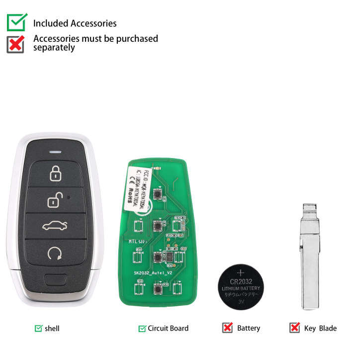 [In Stock] AUTEL IKEYAT004EL 4 Buttons Independent Universal Smart Key 5pcs/lot