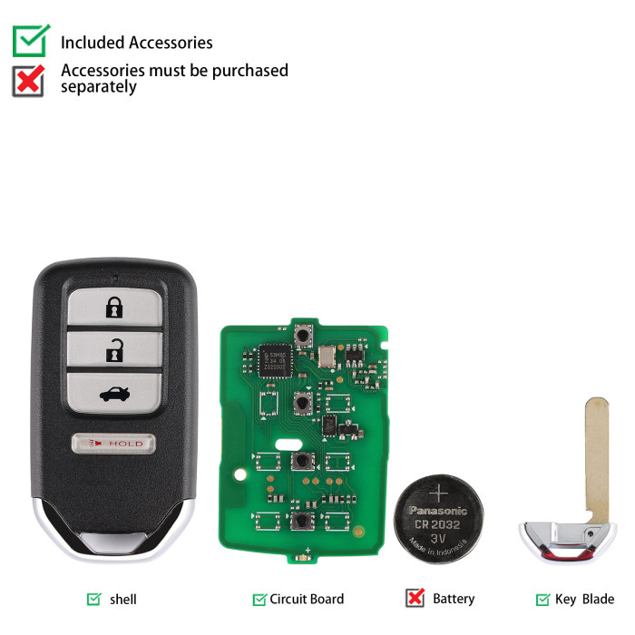 [In Stock] AUTEL IKEYHD004AL Honda 4 Buttons Universal Smart Key 5pcs/lot