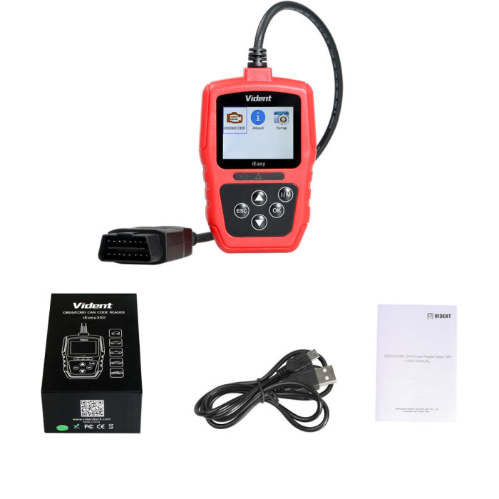 [US Ship To US] VIDENT iEasy300 CAN OBDII/EOBD Code Reader Free Update Online for 3 Years