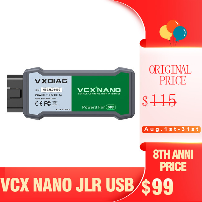 [8th Anni Sale] (Ship from US) V162 VXDIAG VCX NANO for Land Rover and Jaguar with JLR SDD Software USB Version