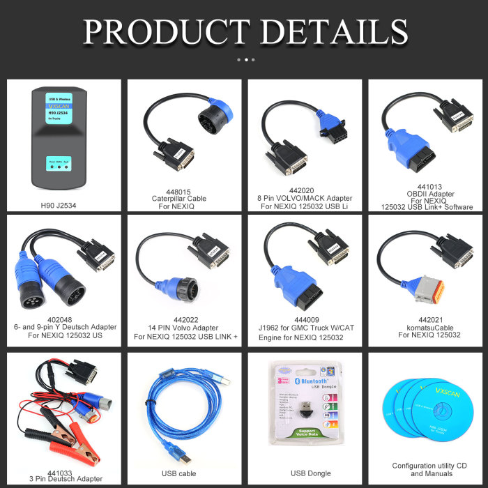 [On Sale] VXSCAN H90 J2534 Diesel Truck Diagnose Interface And Software With All Installers Diagnose Engines Transmissions ABS Instrument Panels