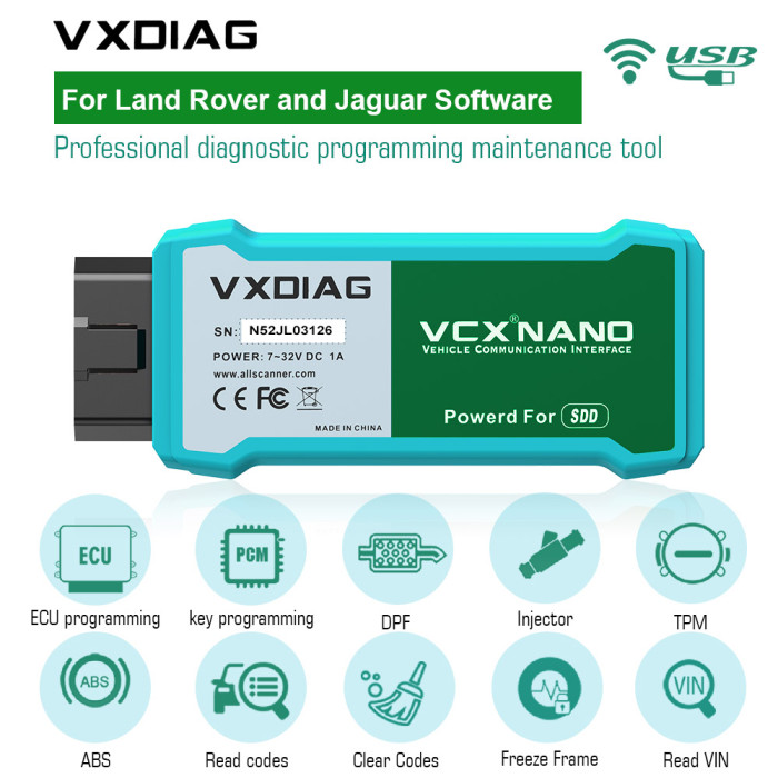 [8th Anni Sale] V162 VXDIAG VCX NANO for Land Rover and Jaguar JLR SDD WIFI Version