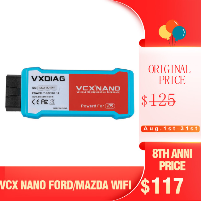 [8th Anni Sale] (Ship from US, No Tax) VXDIAG VCX NANO for V126 Ford IDS / V126 Mazda IDS 2 in 1 Support WIFI