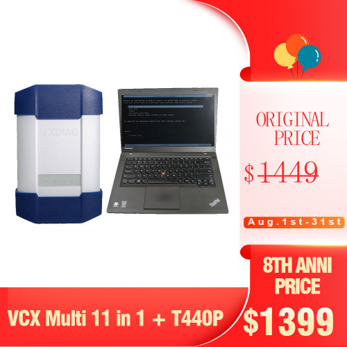 [8th Anni Sale] VXDIAG Multi Tool for Full Brands incl JLR HONDA GM VW FORD MAZDA TOYOTA Subaru VOLVO BMW BENZ with 2TB HDD T440 Laptop