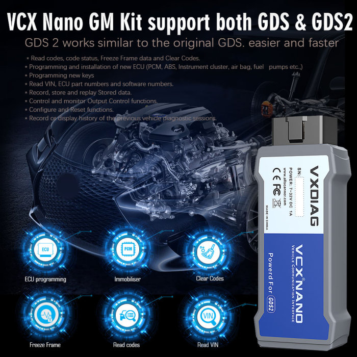 USB Version VXDIAG VCX NANO for GM/OPEL GDS2 V2021.4 Tech2WIN 16.02.24 Diagnostic Tool