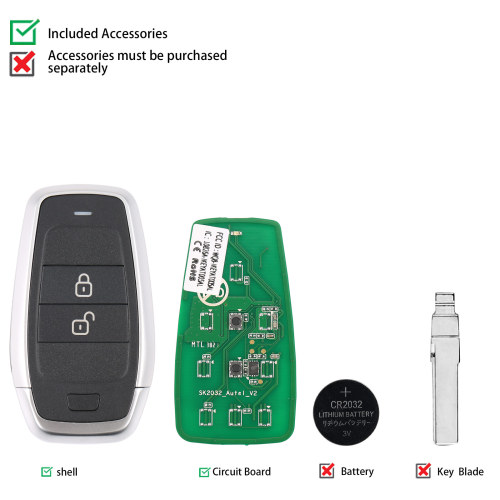 [In Stock] AUTEL IKEYAT002AL 2 Buttons Independent Universal Smart Key 5pcs/lot