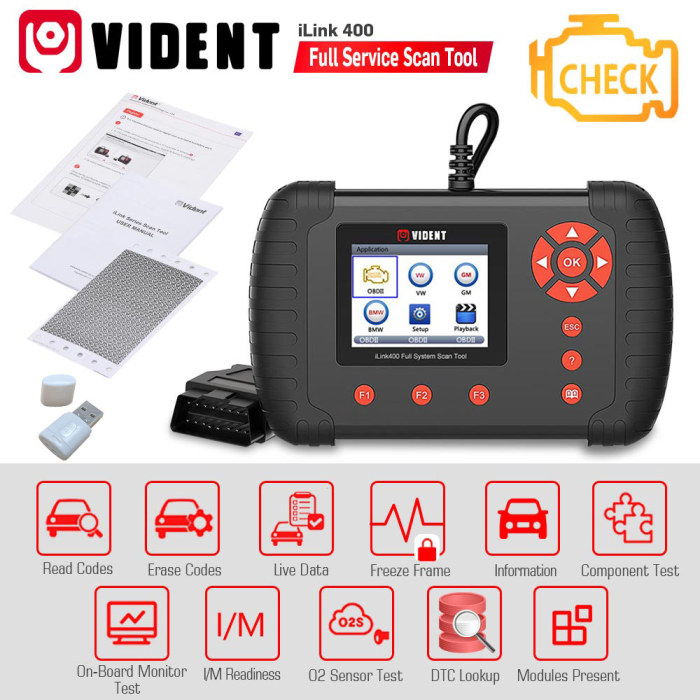 [US/UK Ship] Original VIDENT iLink400 Full System Scan Tool Single Make Support ABS/SRS/EPB//DPF Regeneration/Oil Reset