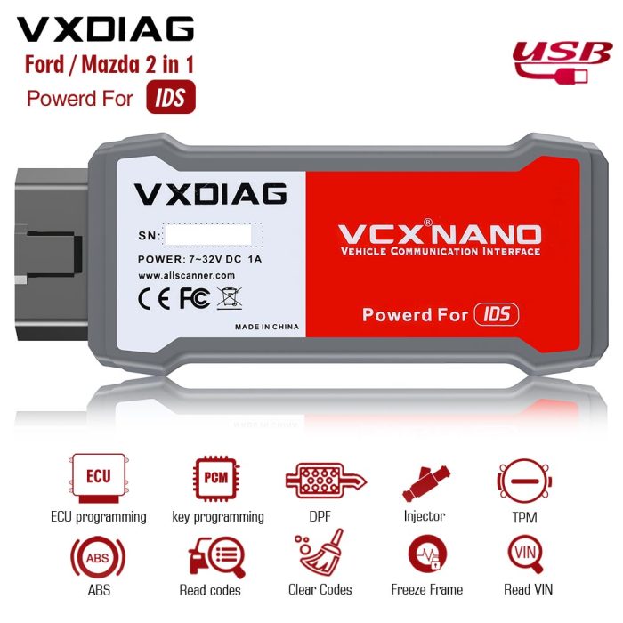 [8th Anni Sale] (Ship from US/Czech) VXDIAG VCX NANO for Ford IDS V126 /Mazda V126 2 in 1 Diagnostic Tool Supports Win10