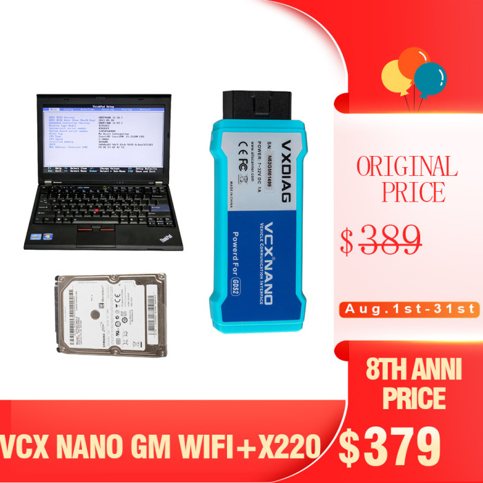 [8th Anni Sale] Full Set Lenovo X220 Laptop with 500GB HDD Pre-installed Software for WIFI VCX NANO Ford/Mazda, JLR or GM/Opel
