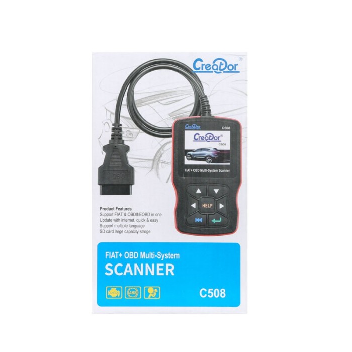 [On Sale US Ship] Creator C508 OBDII/EOBD Multi-System Scanner for FIAT/Alfa/Abrath/Lancia Airbag/ABS Scan Tool