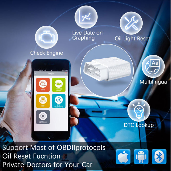 [Clearance Sale US Ship] FCAR FVAG Scan Tool Full-system Diagnosis Tool Full Function OBDII Scanner for Android & IOS Phone