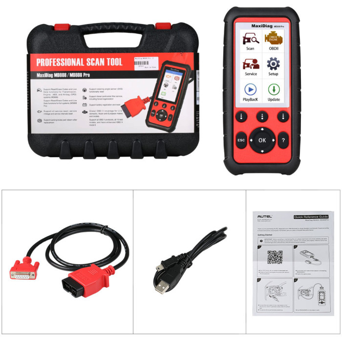 [US/UK/EU Ship] Autel MaxiDiag MD808 Pro All System Scanner (MD802 ALL+MaxicheckPro) Lifetime Free Update Online