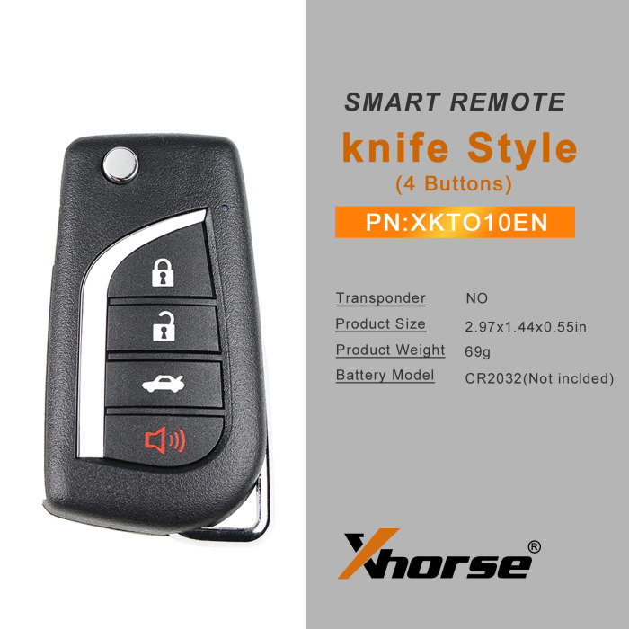 [RU Ship] Xhorse XKTO10EN Wire Remote Key Toyota Flip 4 Buttons English Version 5pcs/lot