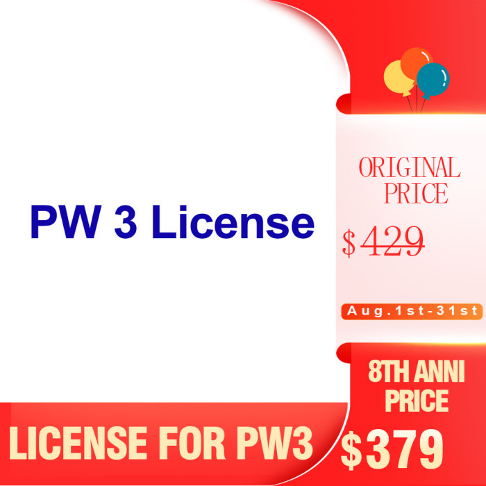 [8th Anni Sale] VXDIAG Multi Diagnostic Tool Authorization License for PW3