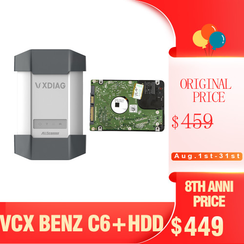 [8th Anni Sale] AllScanner VXDIAG Benz C6 Star C6 VXDIAG Multi Diagnostic Tool With 2022.06 500GB Xentry Software Hard Drive DTS Monaco 8.13