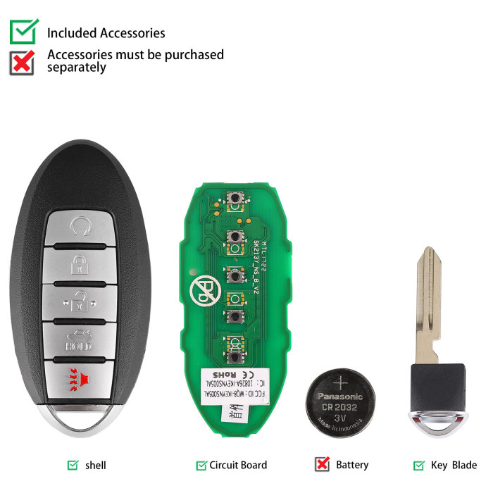 [In Stock] AUTEL IKEYNS005AL Nissan 5 Buttons Universal Smart Key 5pcs/lot
