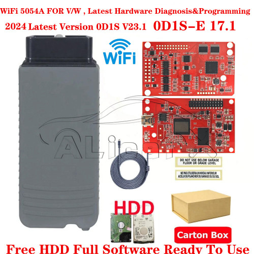 2024 New WIFI VAS5054A Red PCB V5054A Free HDD 0DlS V23.1+ Engineering V17.1 Full Softeware Ready To Use Diagnostic&Programming