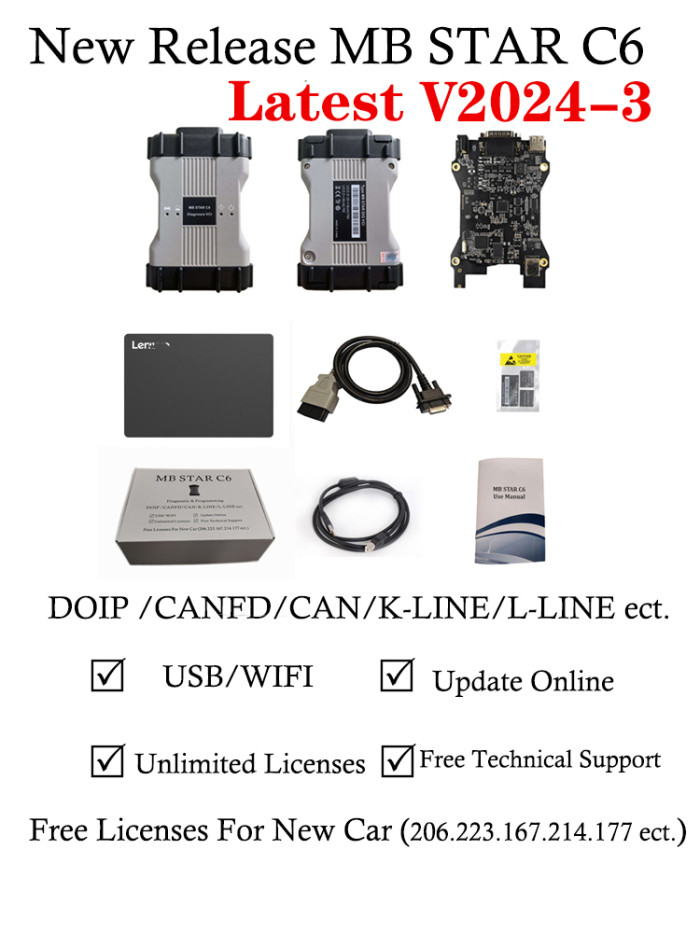 Mercedes Benz MB STAR C6 DOIP C6 Diagnostic VCI with V2025-3 Full Software update Online Support New Models with CF D1 For BENZ 12V Cars