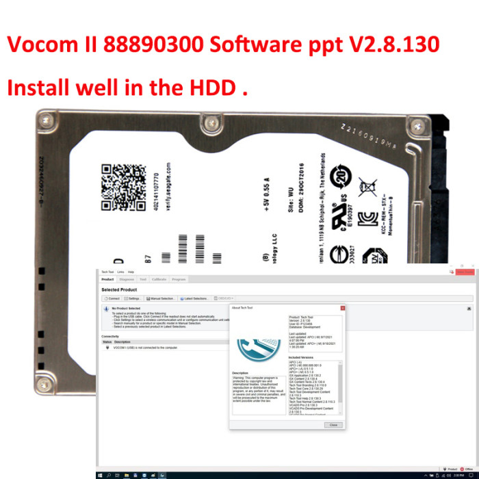 Volvo Vocom II 88890300 Interface Software PTT 2.8.15 Heavy Duty Truck Diagnostic Scan Tool for Vocom For Renolt/UD/Mack/