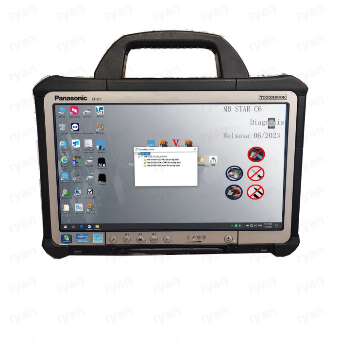 Mercedes Benz MB STAR C6 DOIP C6 Diagnostic VCI with V2025-3 Full Software update Online Support New Models with CF D1 For BENZ 12V Cars