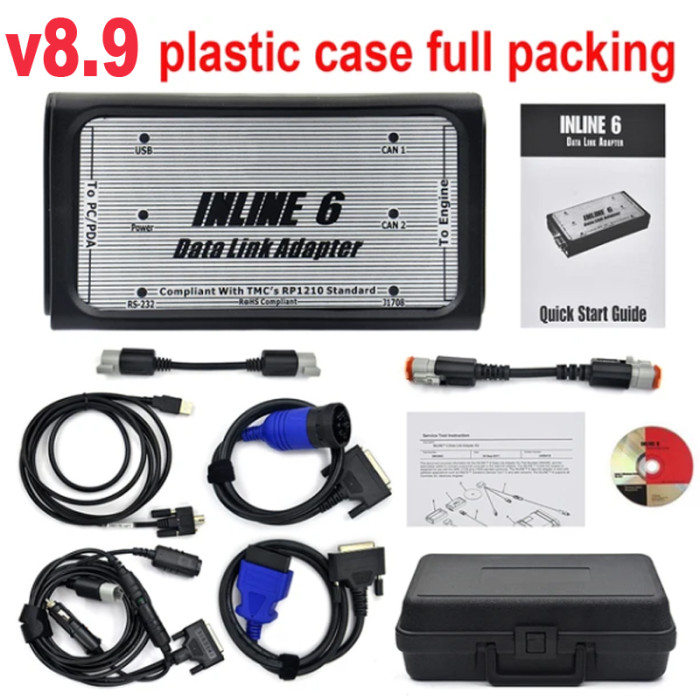 Commins INLINE 6 Data Link Adapter Heavy duty v8.9 insite INLINE OBD 2 cables Scanner Diagnostics Tools