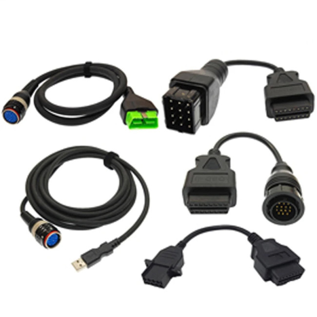 High Quality Volvo VOCOM Diagnostic Cables Full Set 8pin 12pin 14pin Only