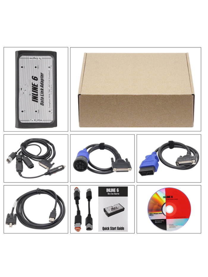 Commins INLINE 6 Data Link Adapter Heavy duty v8.9 insite INLINE OBD 2 cables Scanner Diagnostics Tools