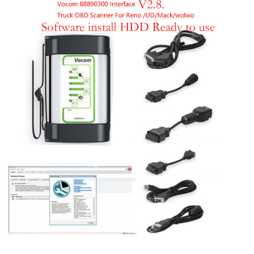 Volvo Vocom 88890300 Square Head Interface PTT V2.8.150 Version For Heavy Duty Truck For Renault/UD Truck Diagnostic Tool