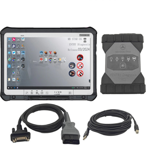 As Original 1:1 MB Star C6 DOIP Multiplexer VCI V2025.03 SSD Laptop CF-D1 For Mercedes Benz Car and Truck