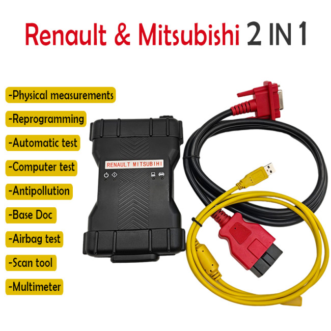 2024 Latest Renault & Mitsubishi 2-in-1 Car Diagnostic Tool V236  V202203 OBD2 Auto Scanner vehicles Offline Coding
