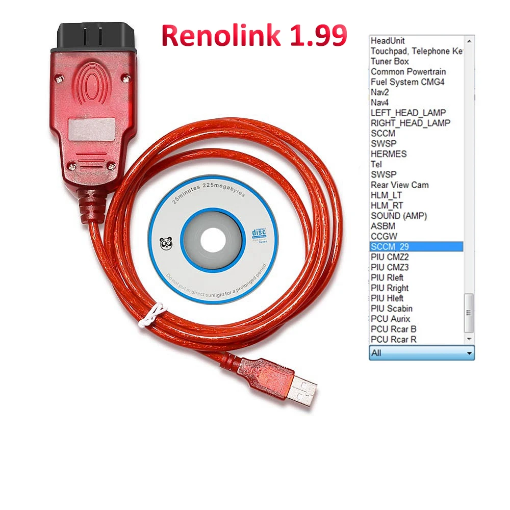 Renolink v1.99 obd2 cable