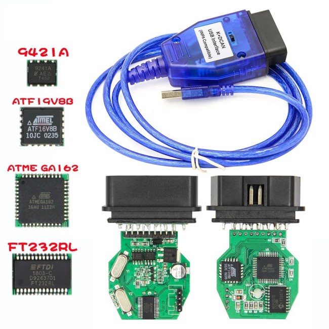INPA K+DCAN USB Interface With Switch OBDII Diagnostic Cable For BMW