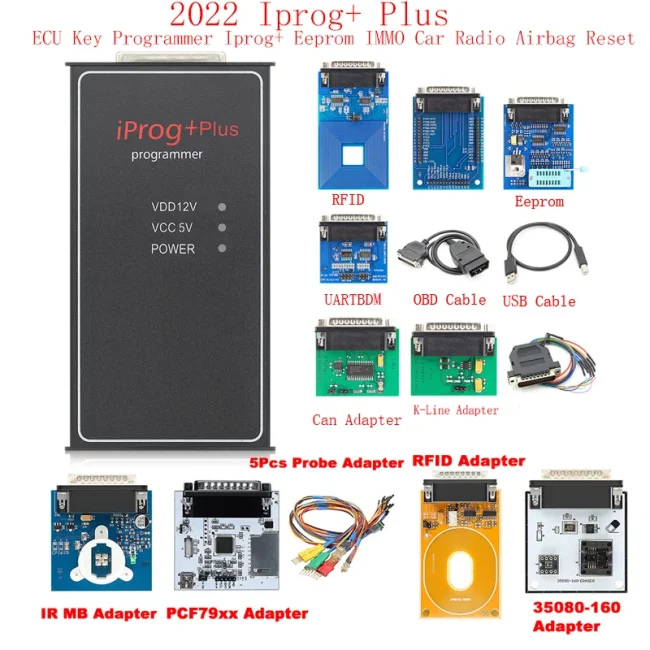 iPROG+ Iprog Pro Programmer V87 Support 2019 Year 3in1 IMMO Mileage Correction Airbag Reset